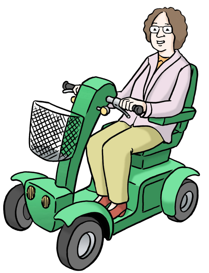 Person auf einem Scooter Person auf einem Scooter