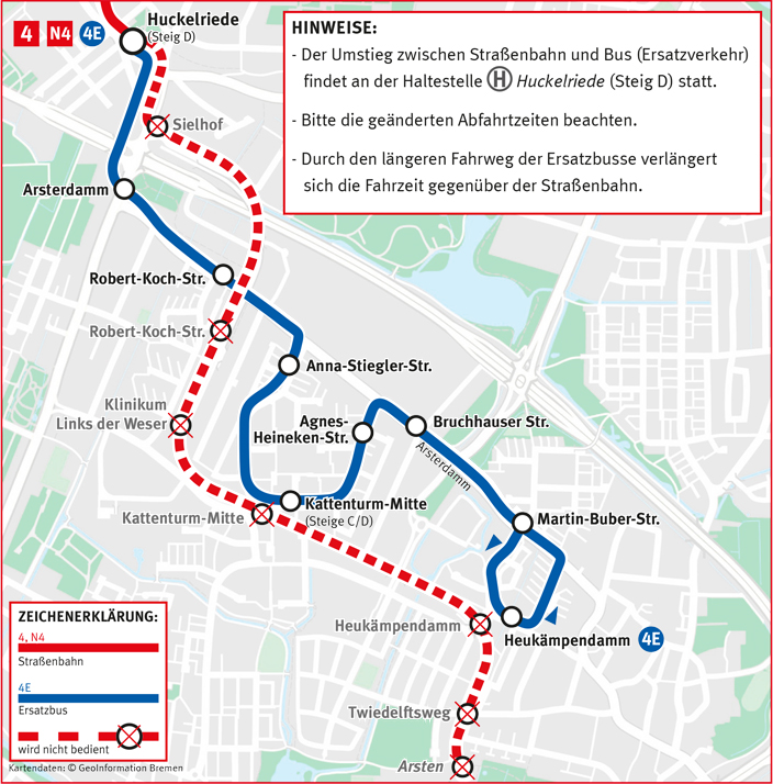 Grünschnitt Linie 4 und N4 