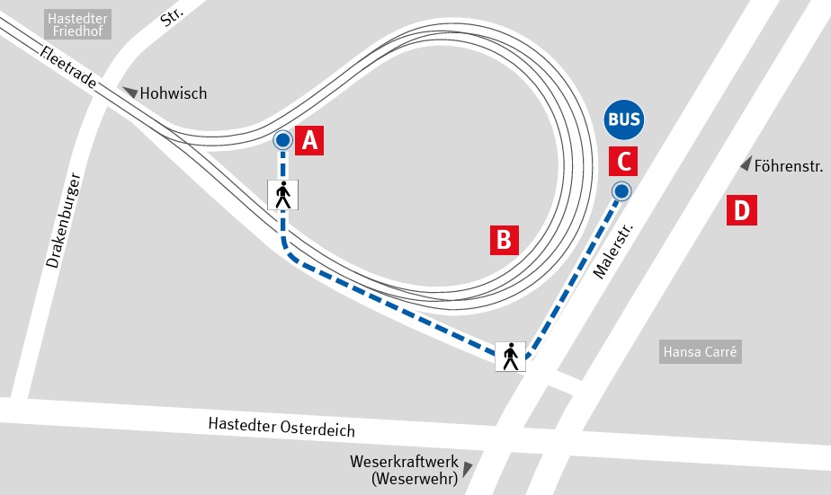 Weserwehr Umstieg zum Ersatzverkehr